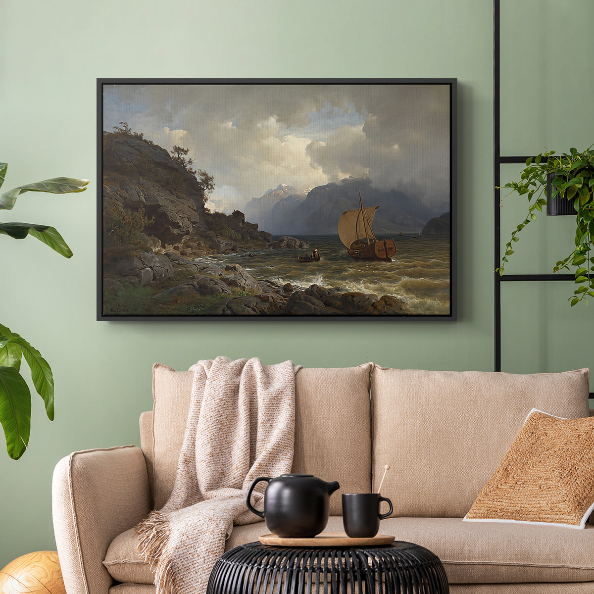 From the Western Coast of Norway, 1862 - Floater Framed Canvas Print
