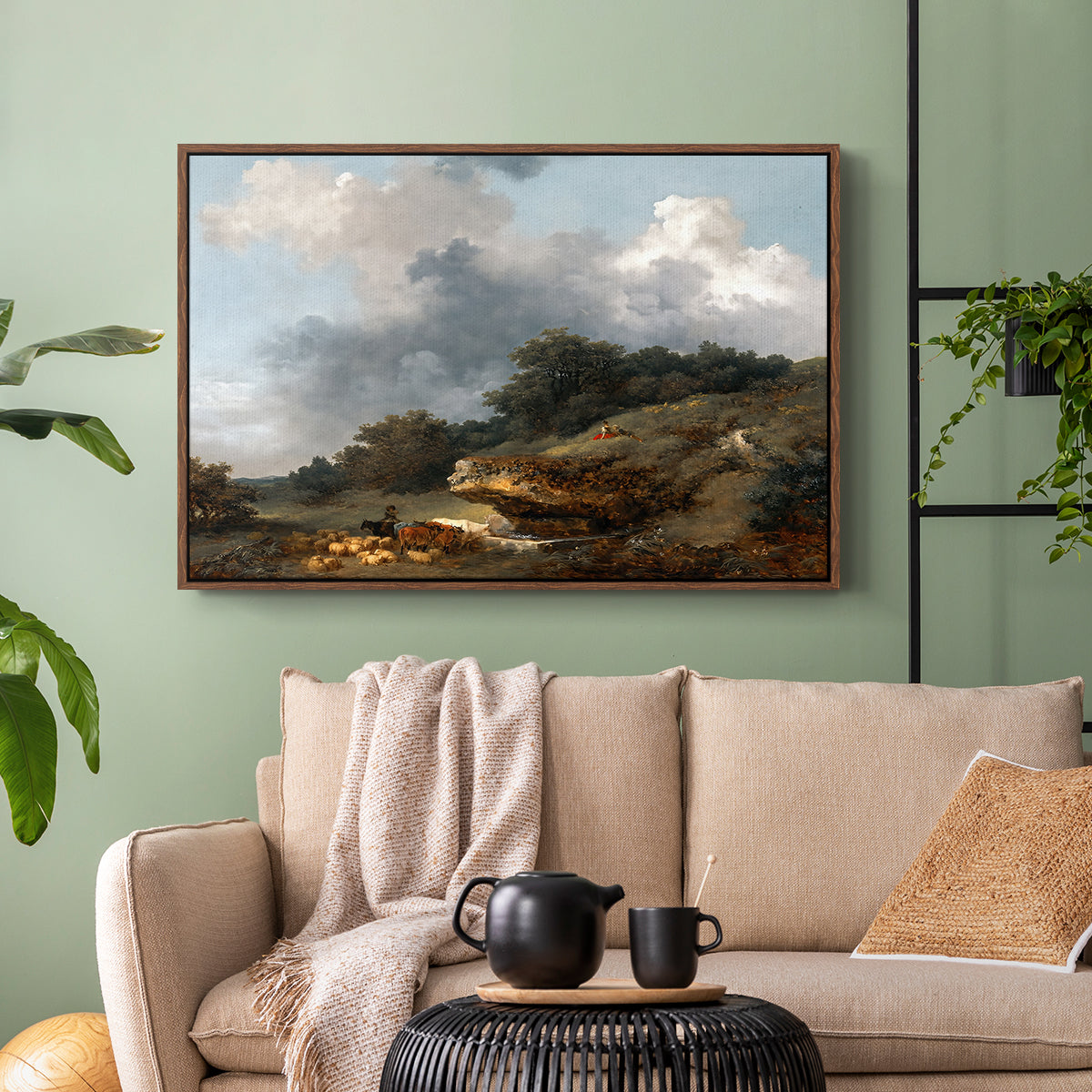 The Watering Place, c. 1765 - Floater Framed Canvas Print