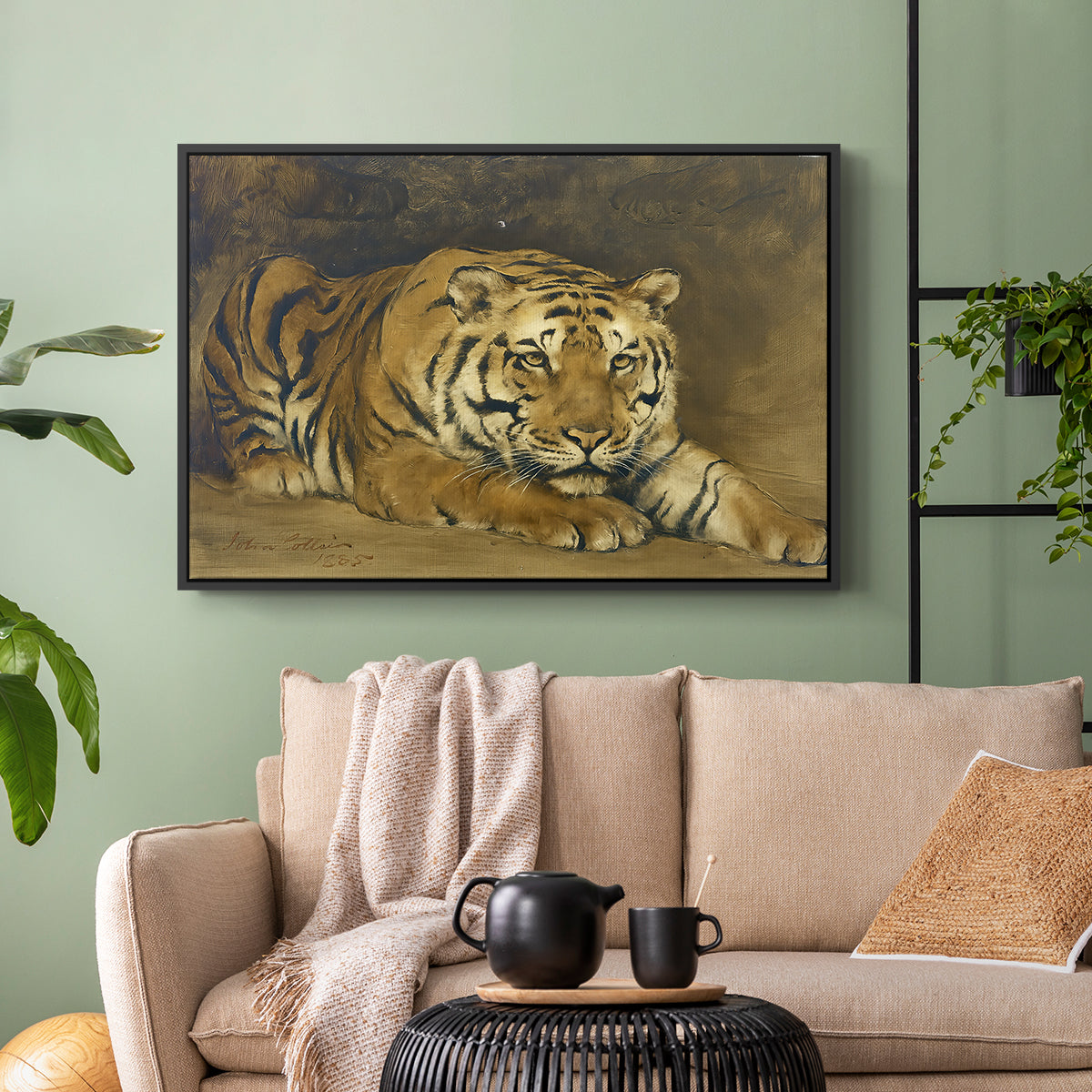 Study of a Tiger for Circe, 1885 - Floater Framed Canvas Print