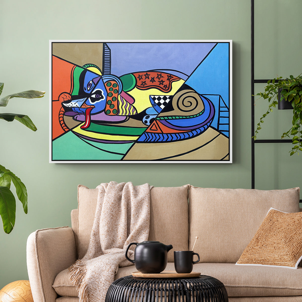 A Dog Named Picasso - Floater Framed Canvas Print