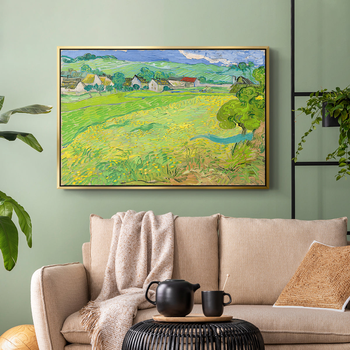 Les Vessenots in Auvers, 1890 - Floater Framed Canvas Print