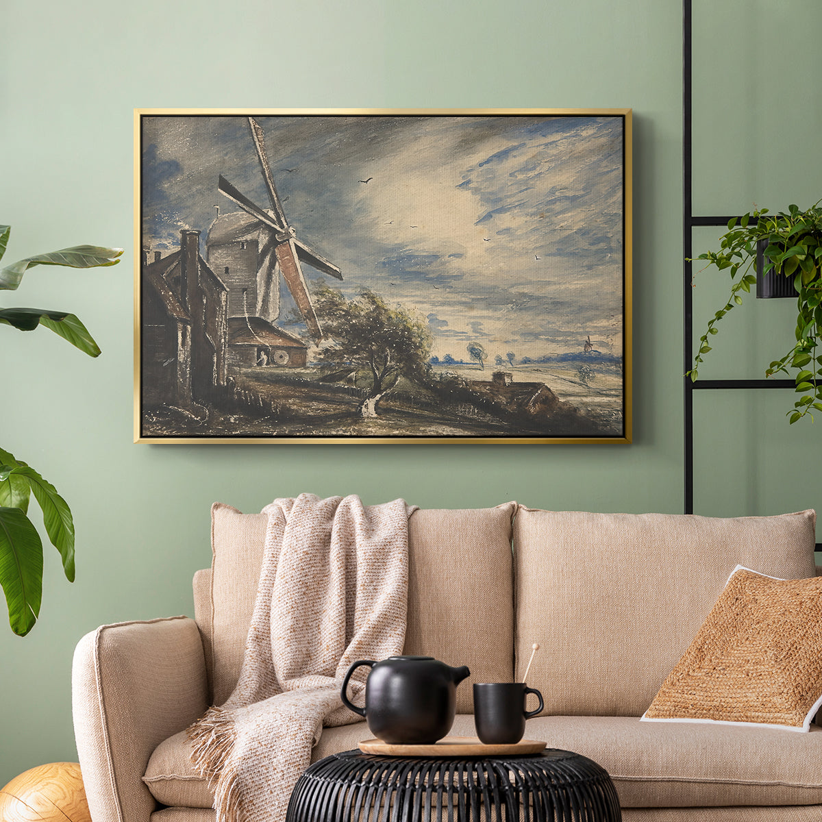 A Mill Near Colchester, c. 1833 - Floater Framed Canvas Print