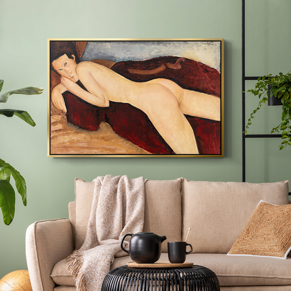 Reclining Nude from the Back (Nu couché de dos), c. 1917 - Floater Framed Canvas Print