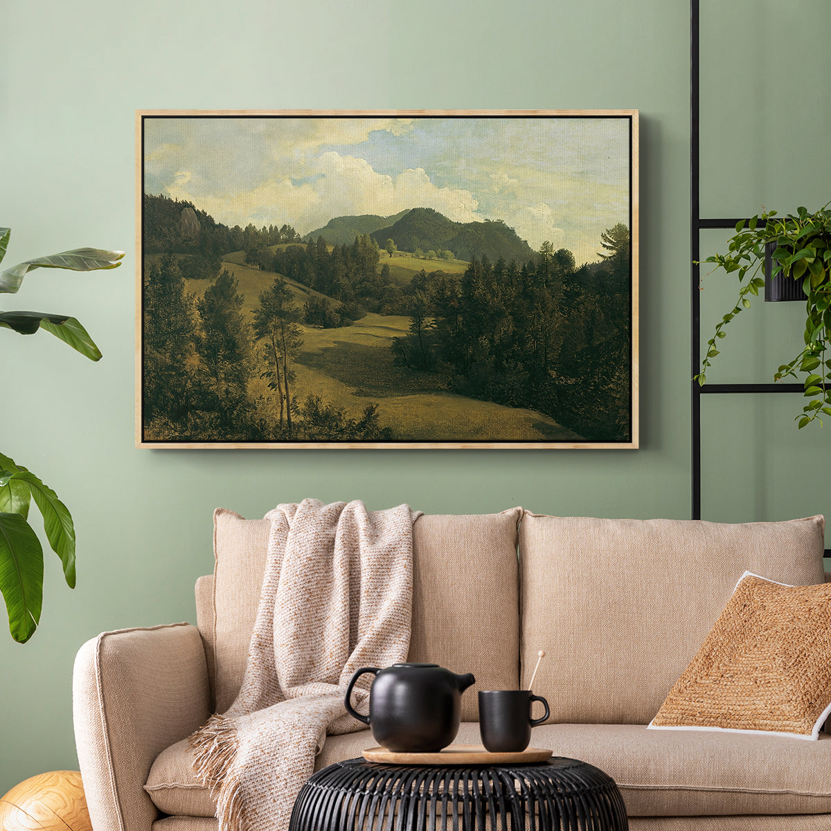 Landscape near Miesenbach, c. 1830 - Floater Framed Canvas Print