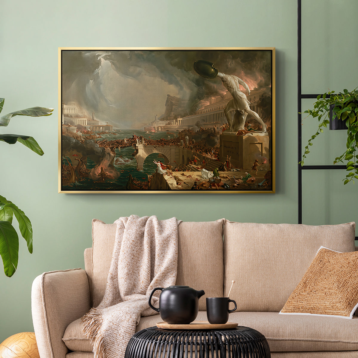 The Course of Empire: Destruction, 1836 - Floater Framed Canvas Print