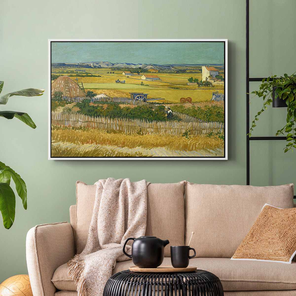 The Harvest, 1888 - Floater Framed Canvas Print