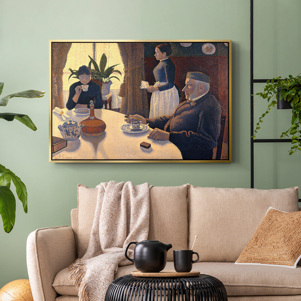 The Dining Room (Breakfast), 1886-1887 - Floater Framed Canvas Print