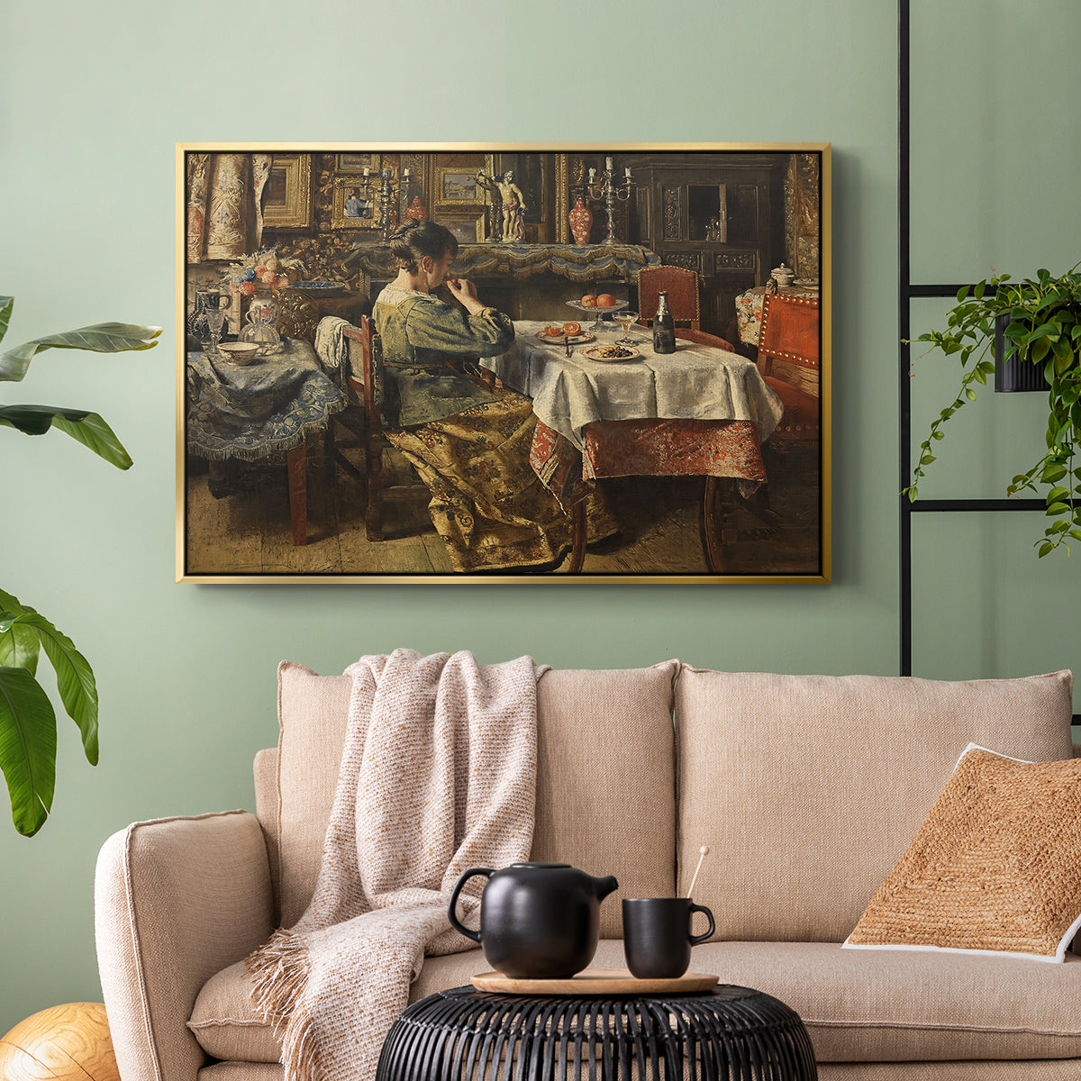 The Meal (De maaltijd), c. 1885 - Floater Framed Canvas Print