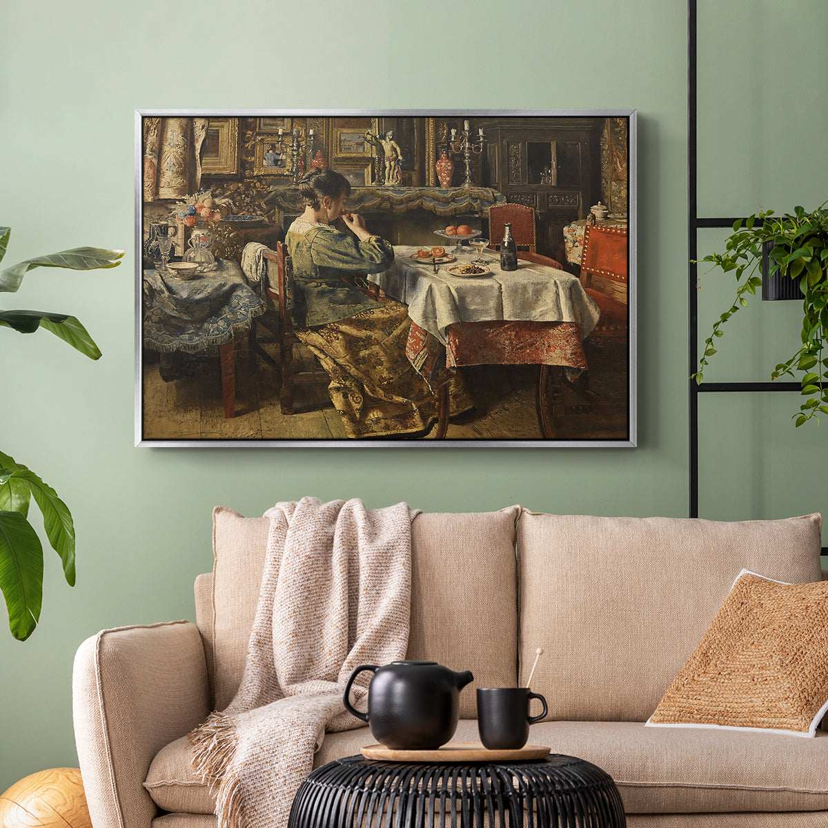 The Meal (De maaltijd), c. 1885 - Floater Framed Canvas Print