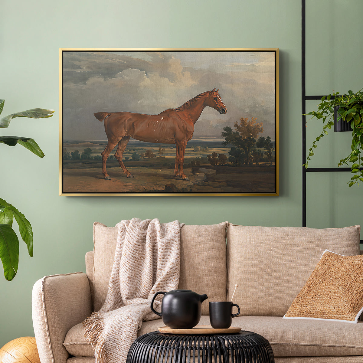 Hunter in a Landscape, 1810 - Floater Framed Canvas Print