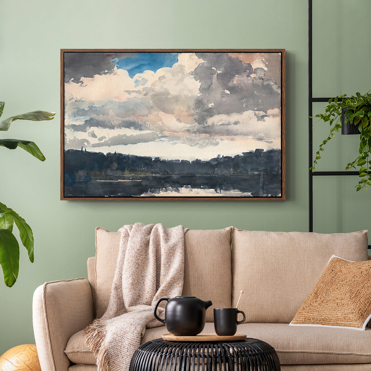 The Lone Boat, North Woods Club, Adirondacks, 1892 - Floater Framed Canvas Print
