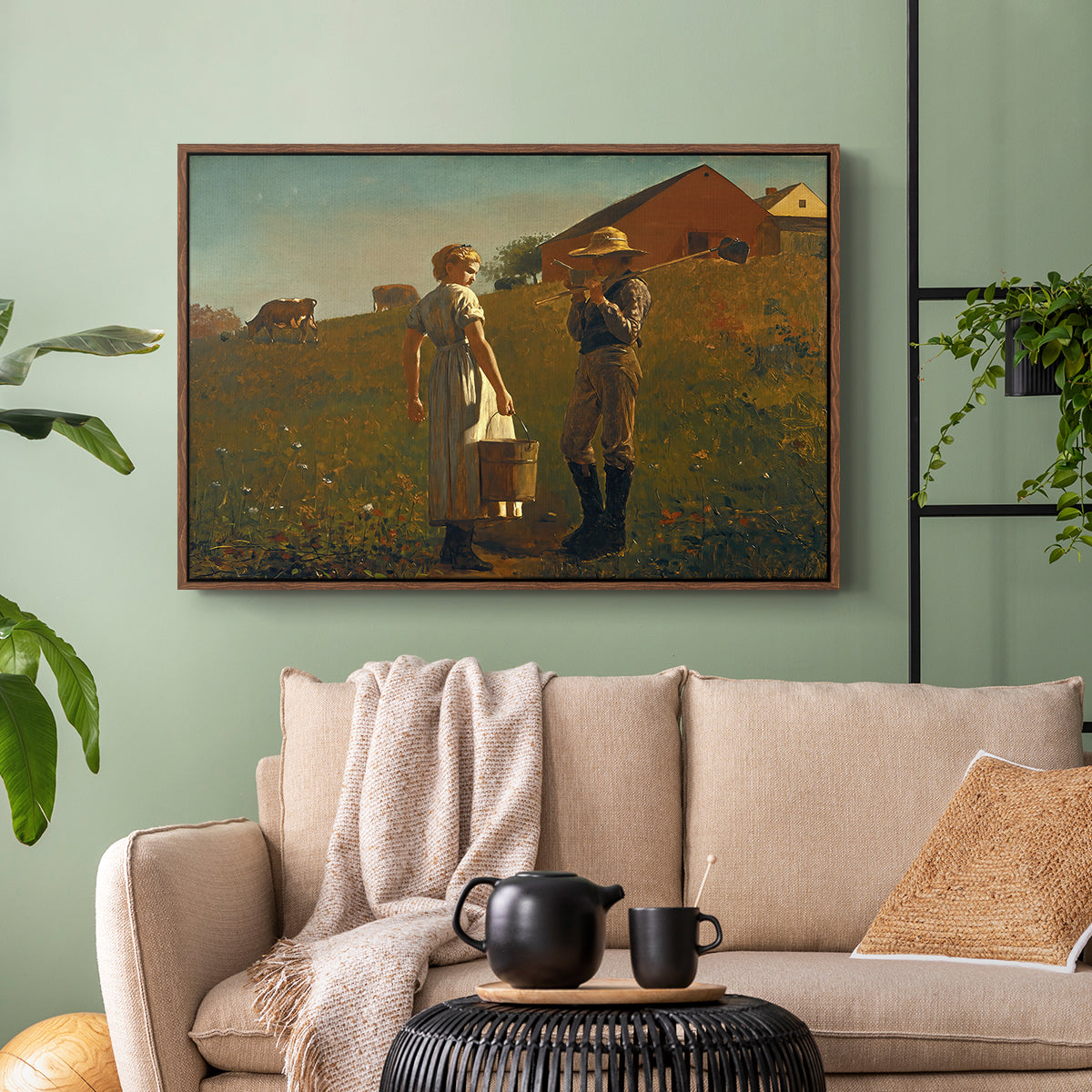 A Temperance Meeting, 1874 - Floater Framed Canvas Print