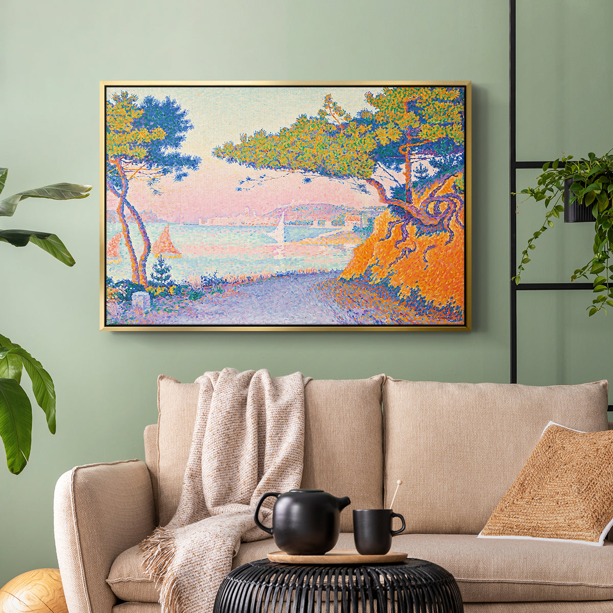 Golfe Juan, 1896 - Floater Framed Canvas Print