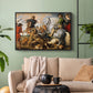 The Wolf and Fox Hunt, c. 1616 - Floater Framed Canvas Print