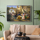Romans Gathered for Merriment at an Osteria, 1839 - Floater Framed Canvas Print