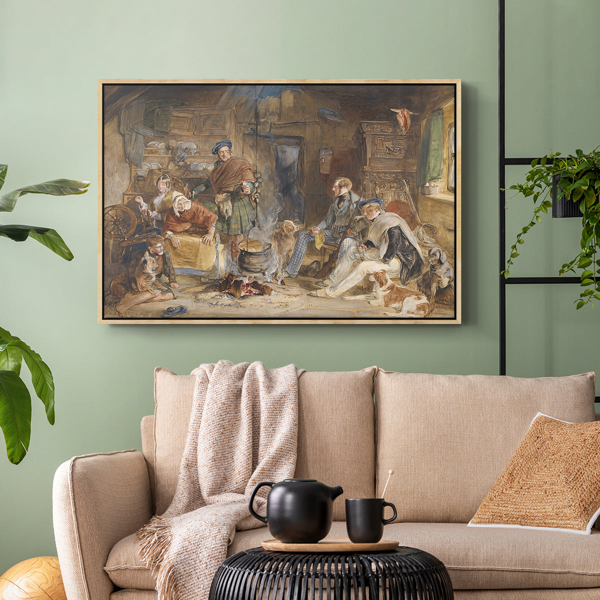 Highland Hospitality, 1832 - Floater Framed Canvas Print