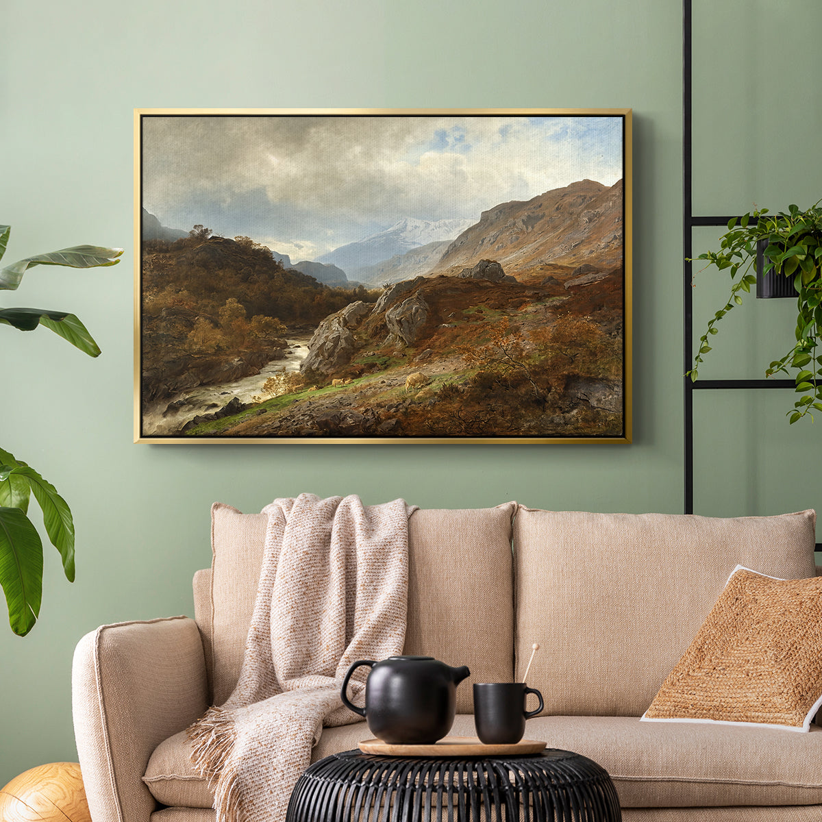 Mountain Landscape, 1864 - Floater Framed Canvas Print