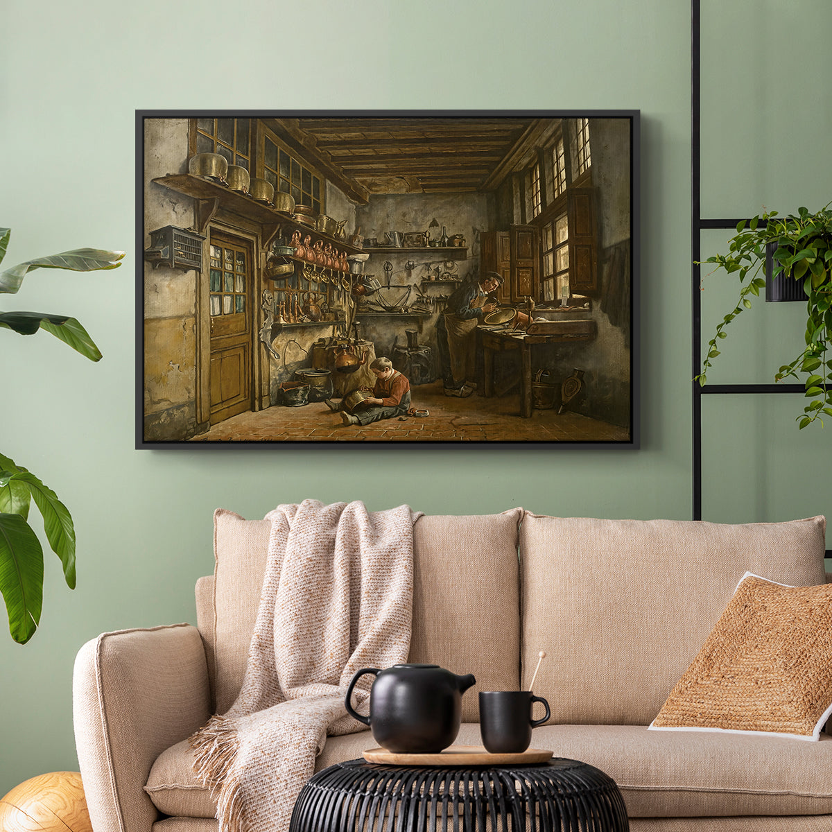 The Tinker, 1861 - Floater Framed Canvas Print