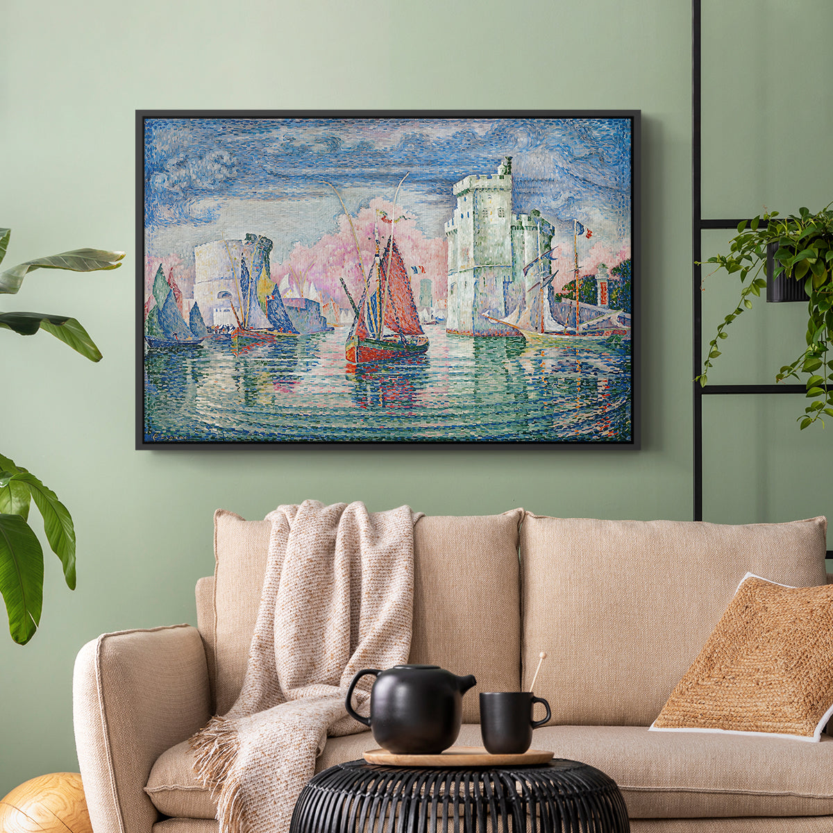 Entrance to the Port of La Rochelle, 1921 - Floater Framed Canvas Print