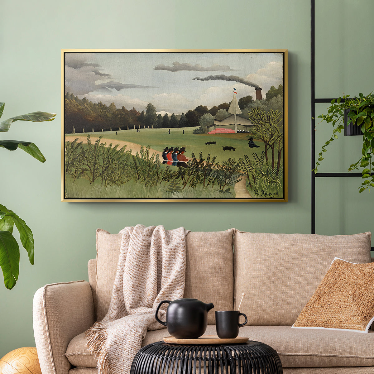 The Chair Factory at Alfortville, 1897 - Floater Framed Canvas Print