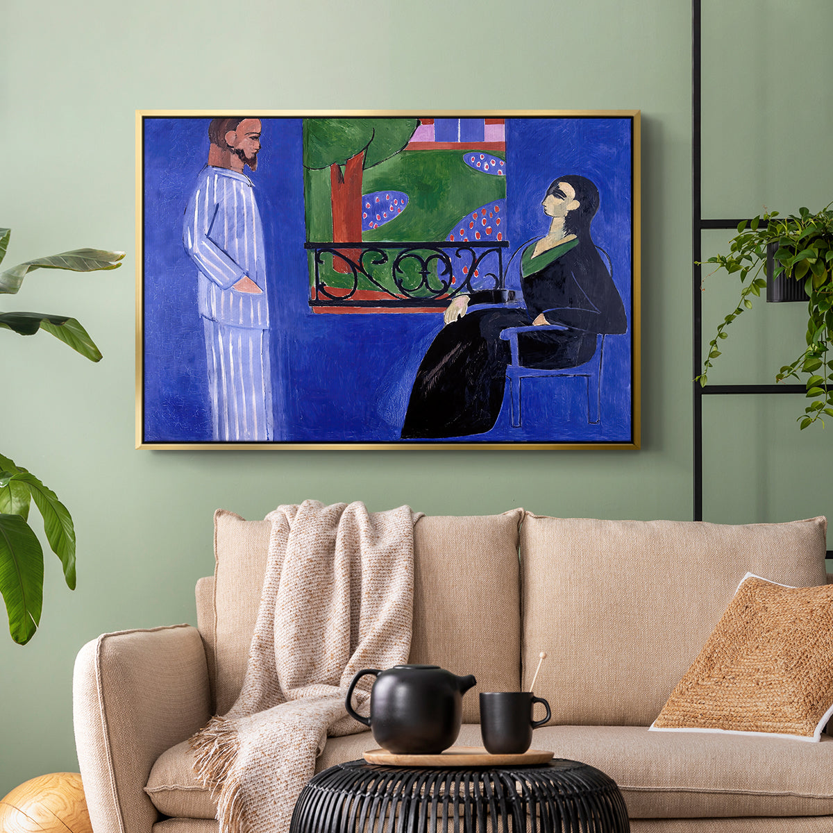 The Conversation, c. 1908-1912 - Floater Framed Canvas Print