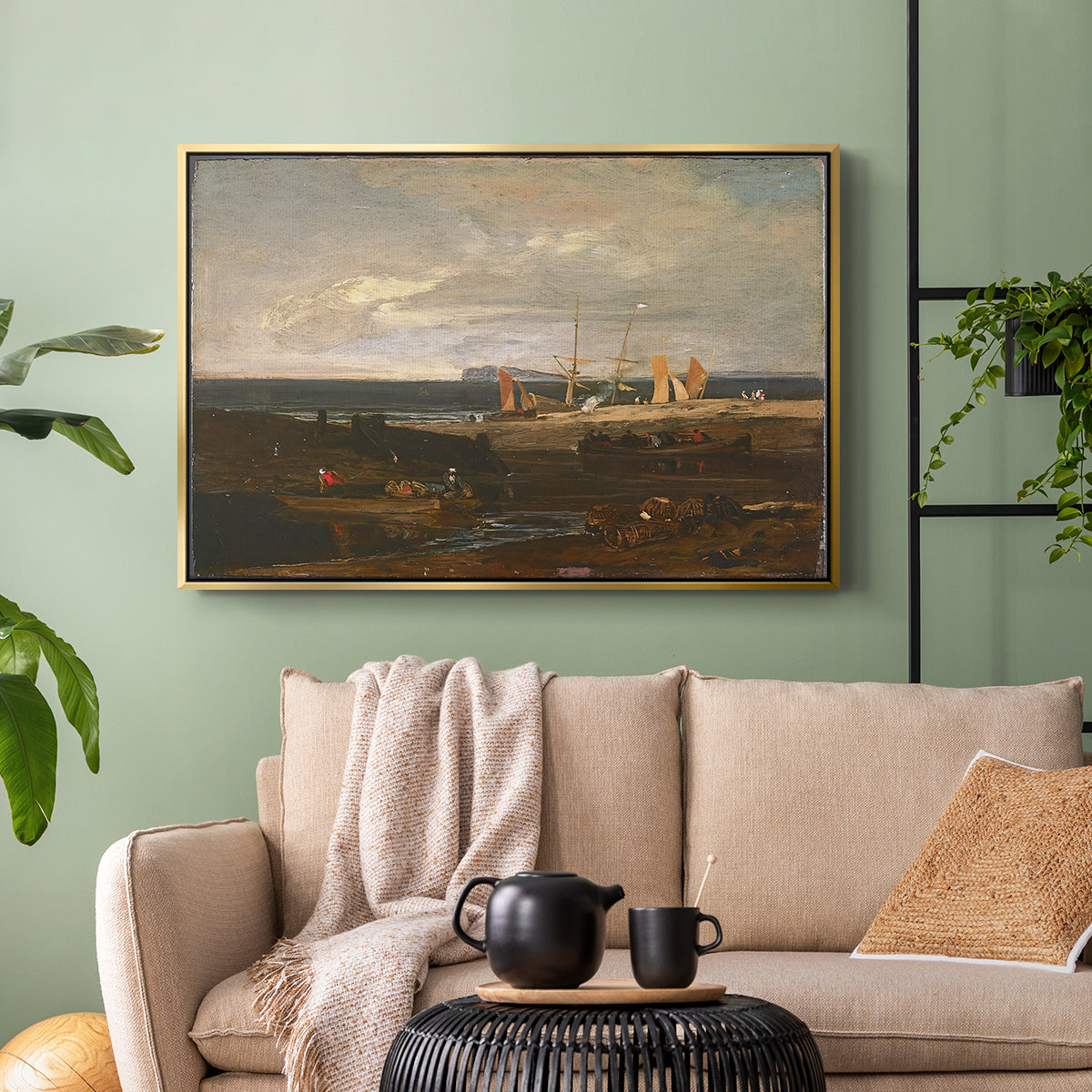 A Scene on the English Coast, c. 1798 - Floater Framed Canvas Print