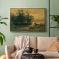 Wallowing Deer on the Shore of a Mountain Lake, c. 1850 - Floater Framed Canvas Print