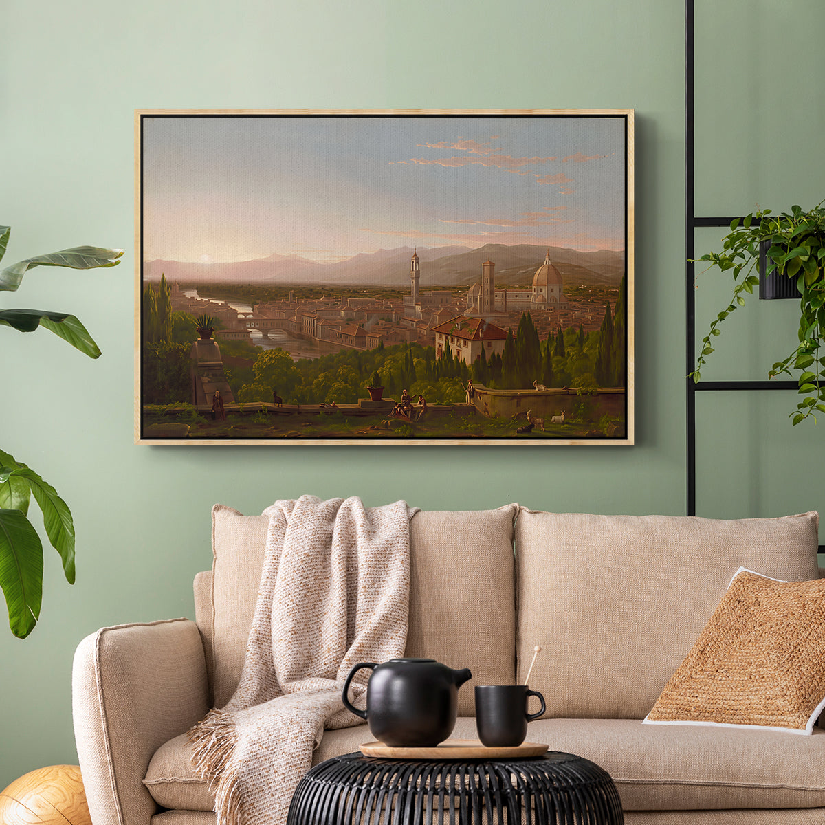 View of Florence from San Miniato, 1837 - Floater Framed Canvas Print