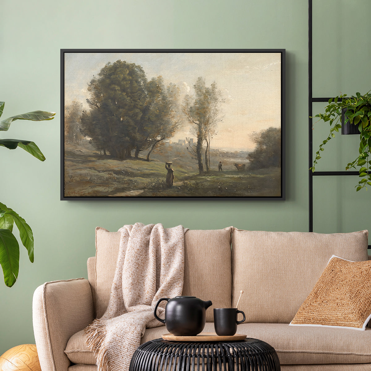 Landscape (Souvenir of les landes), c. 1872 - Floater Framed Canvas Print
