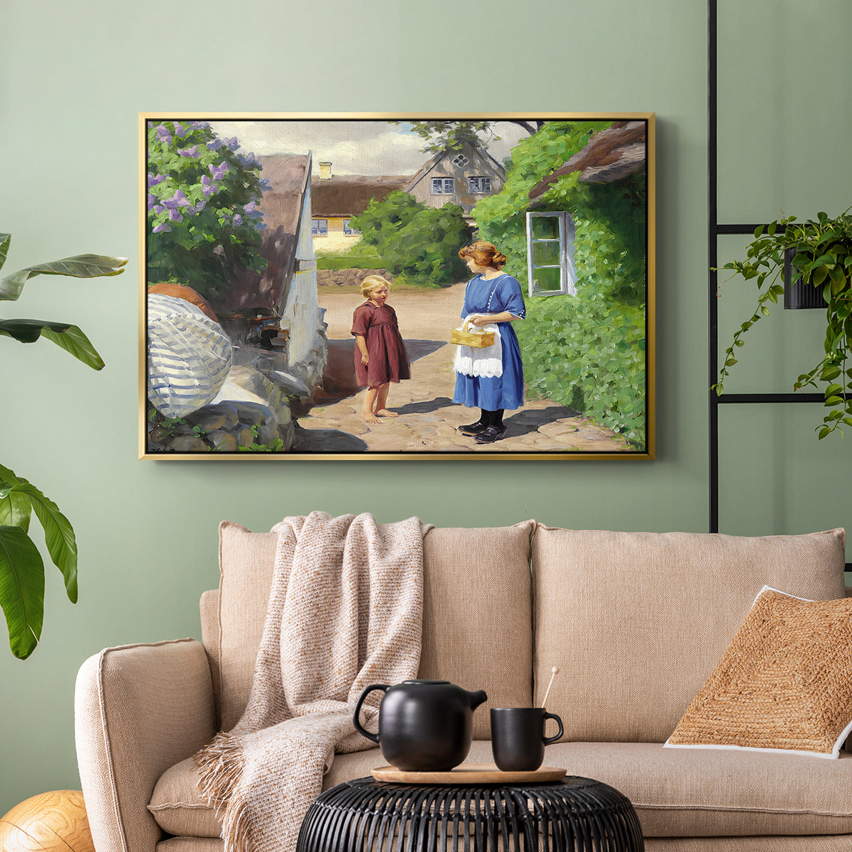 Summer Day in Jyllinge, 1922 - Floater Framed Canvas Print