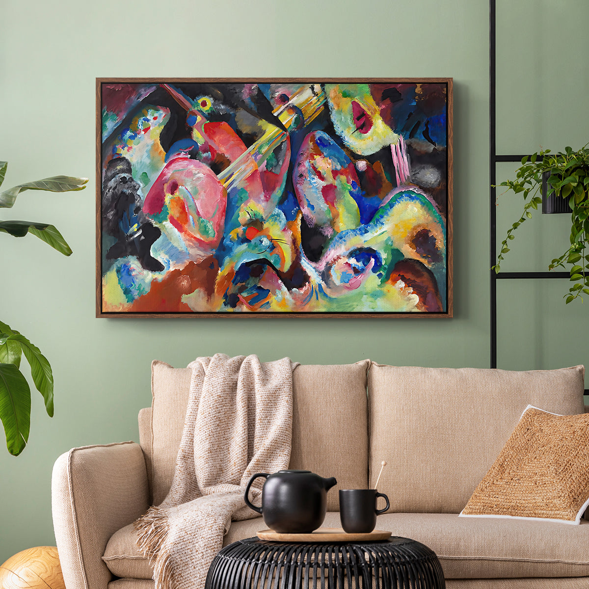Improvisation. Deluge, 1913 - Floater Framed Canvas Print