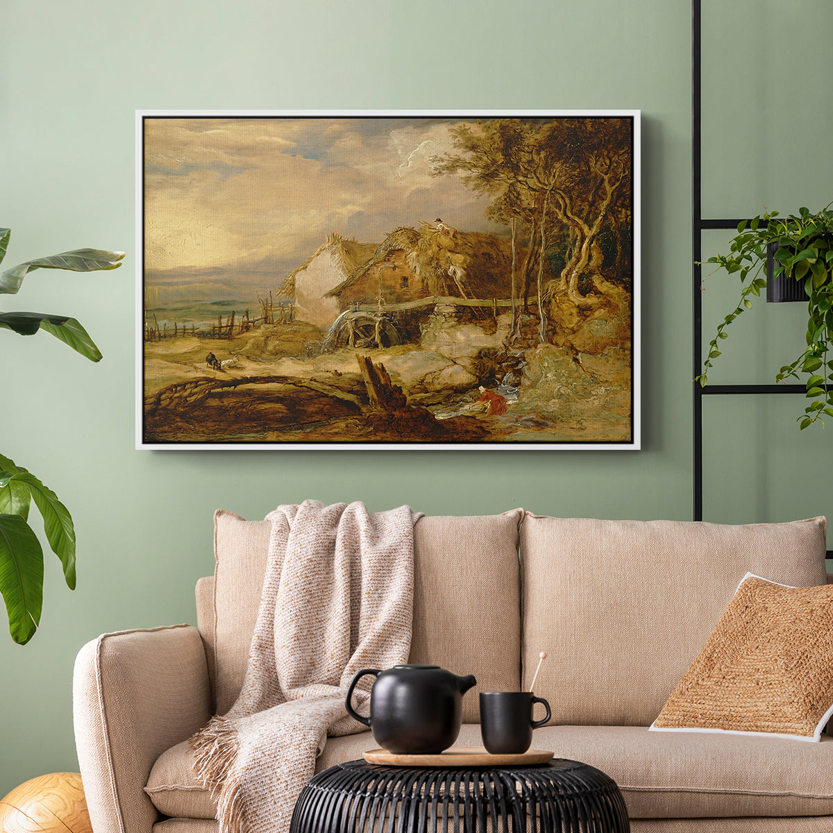 An Overshot Mill, c. 1802-1807 - Floater Framed Canvas Print