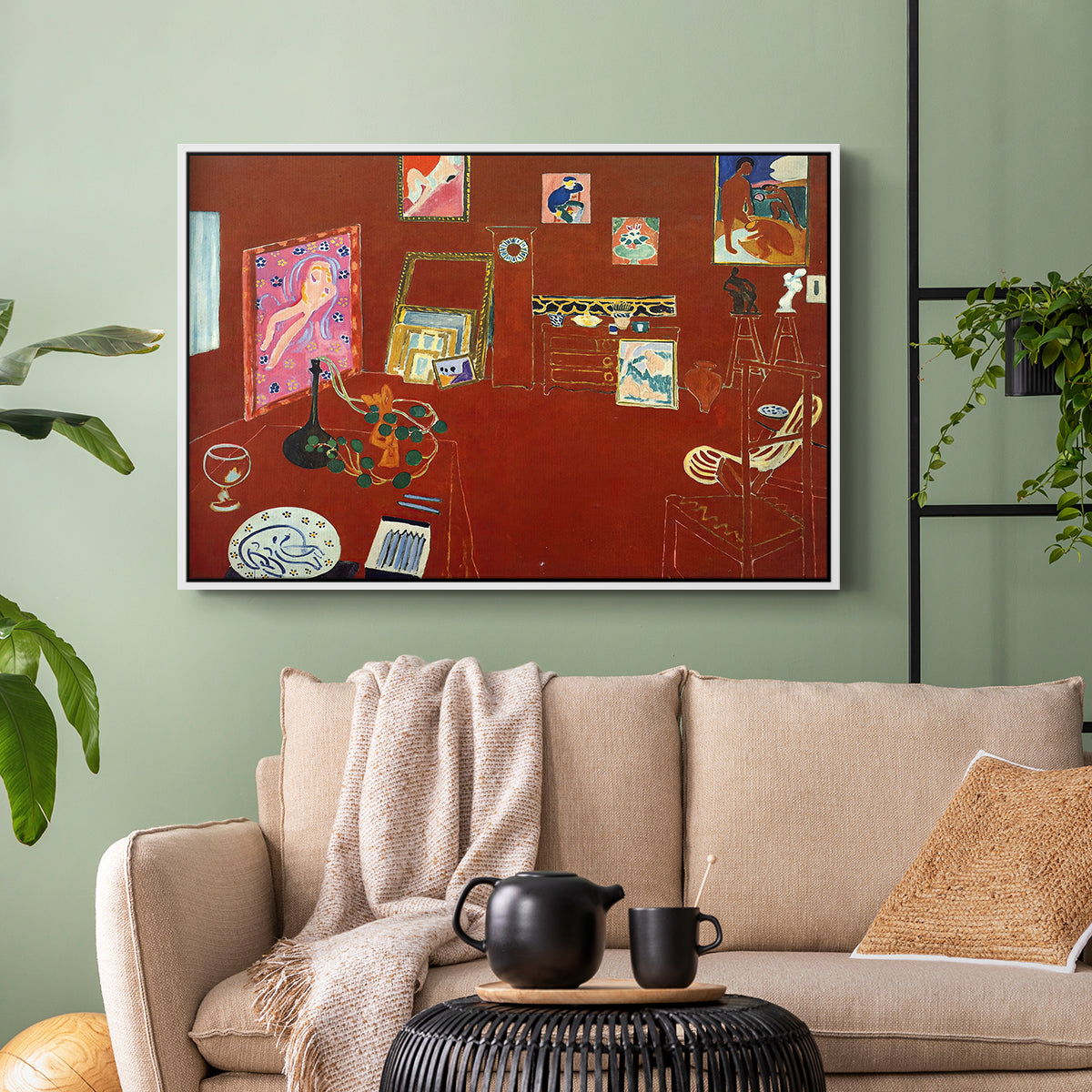 The Red Studio (L'Atelier Rouge), 1911 - Floater Framed Canvas Print