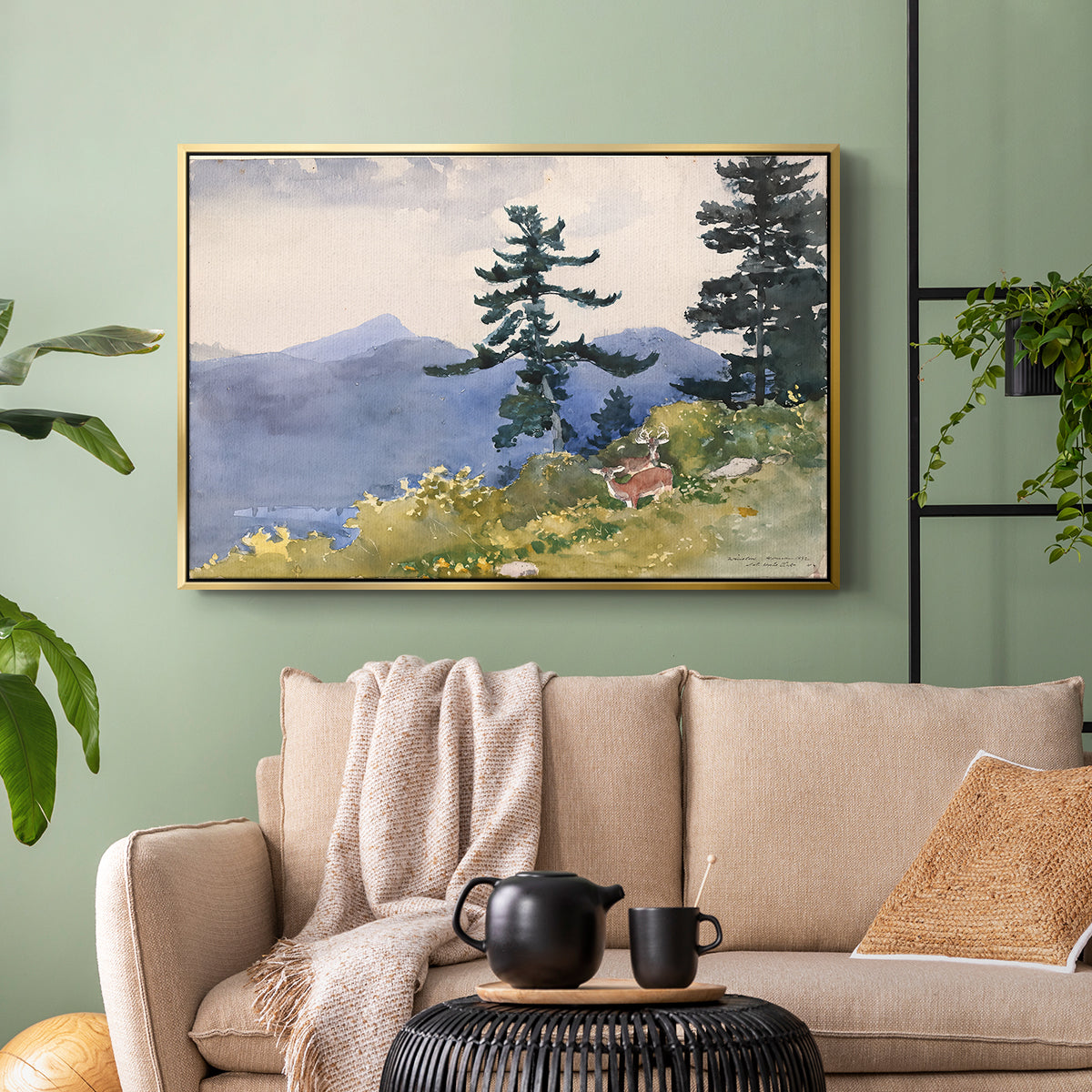 North Woods Club, Adirondacks, 1892 - Floater Framed Canvas Print