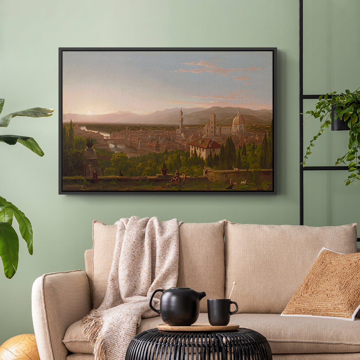 View of Florence from San Miniato, 1837 - Floater Framed Canvas Print