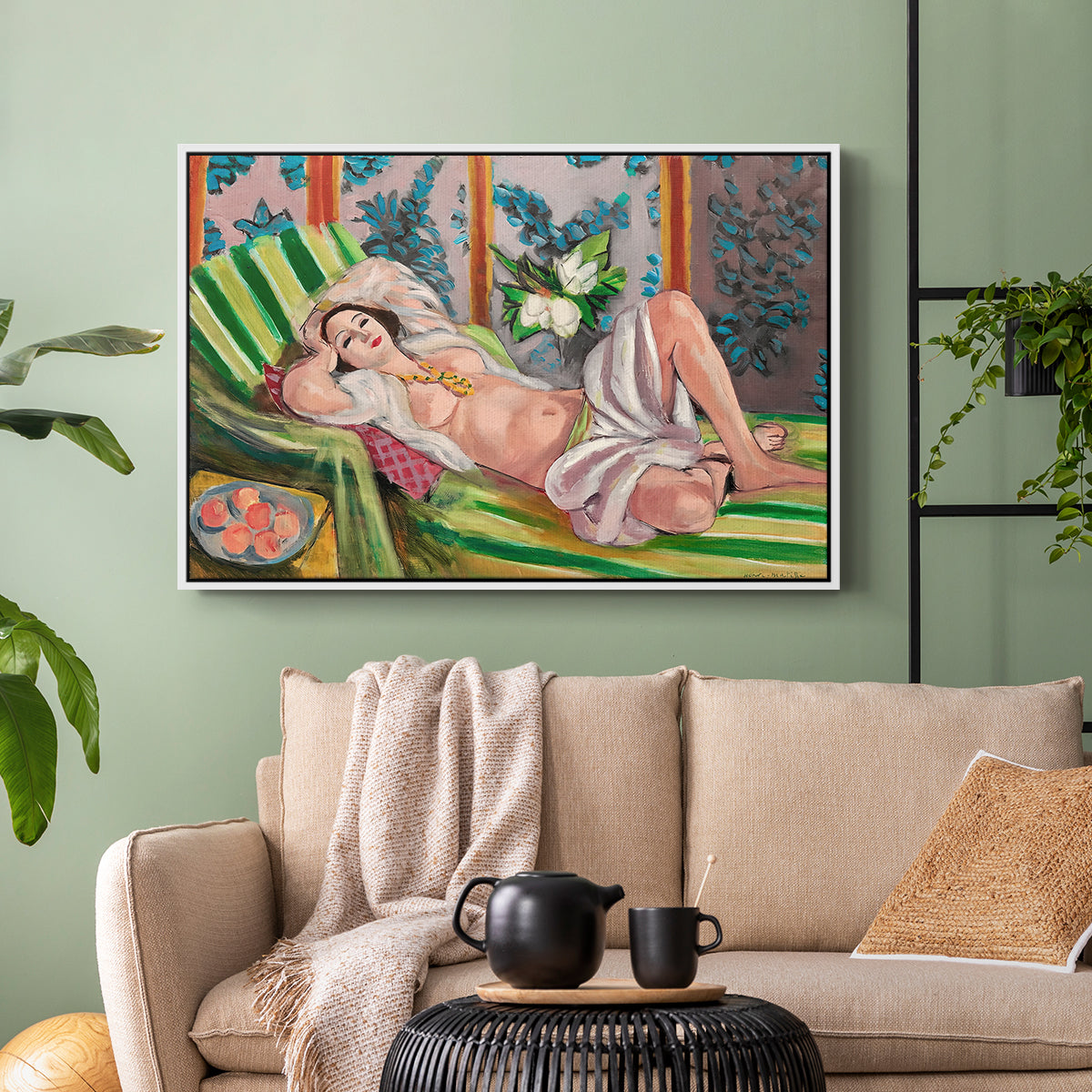 Odalisque Couchée Aux Magnolias, c. 1923 - Floater Framed Canvas Print