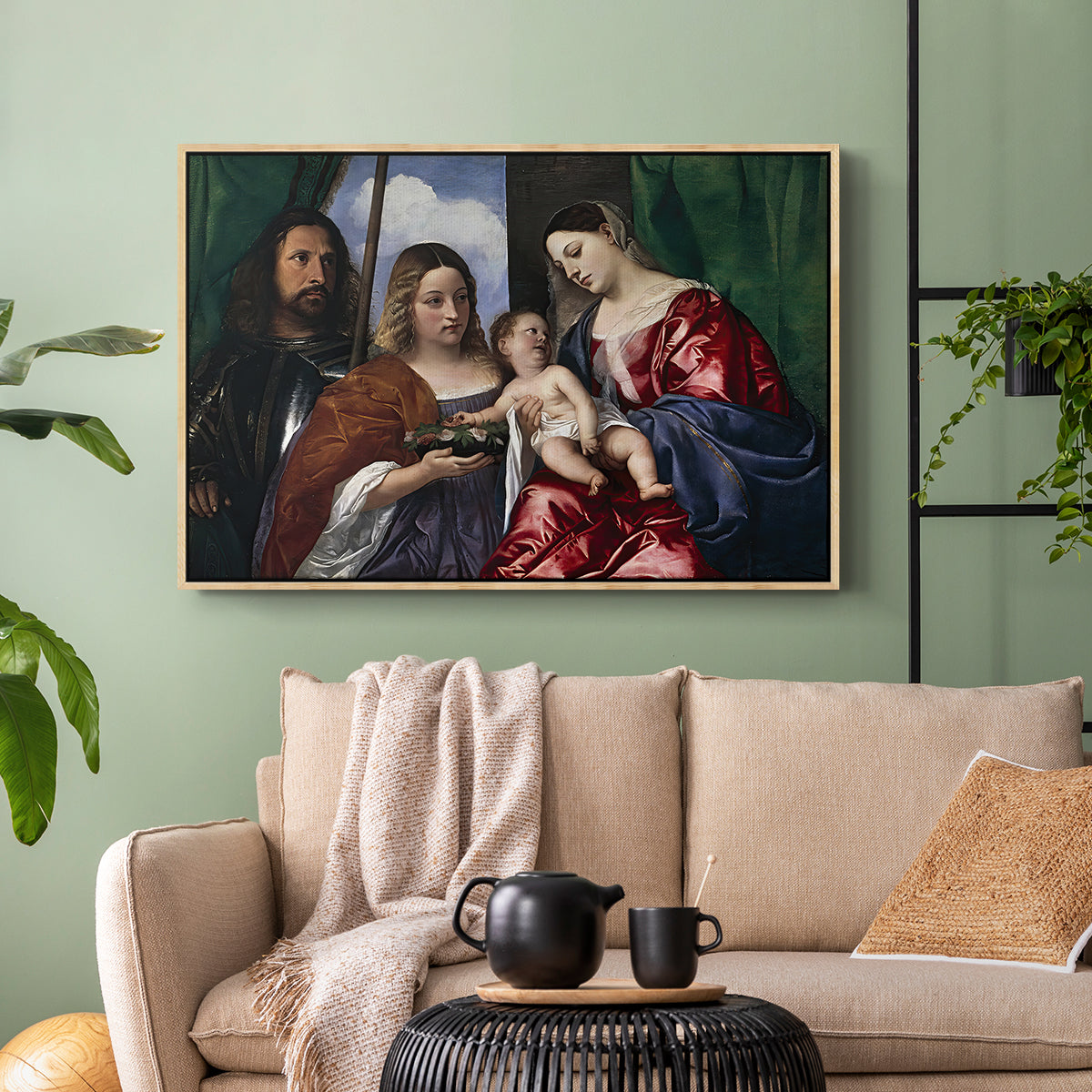 Madonna and Child with Saints Dorothy and George, c. 1516 - Floater Framed Canvas Print