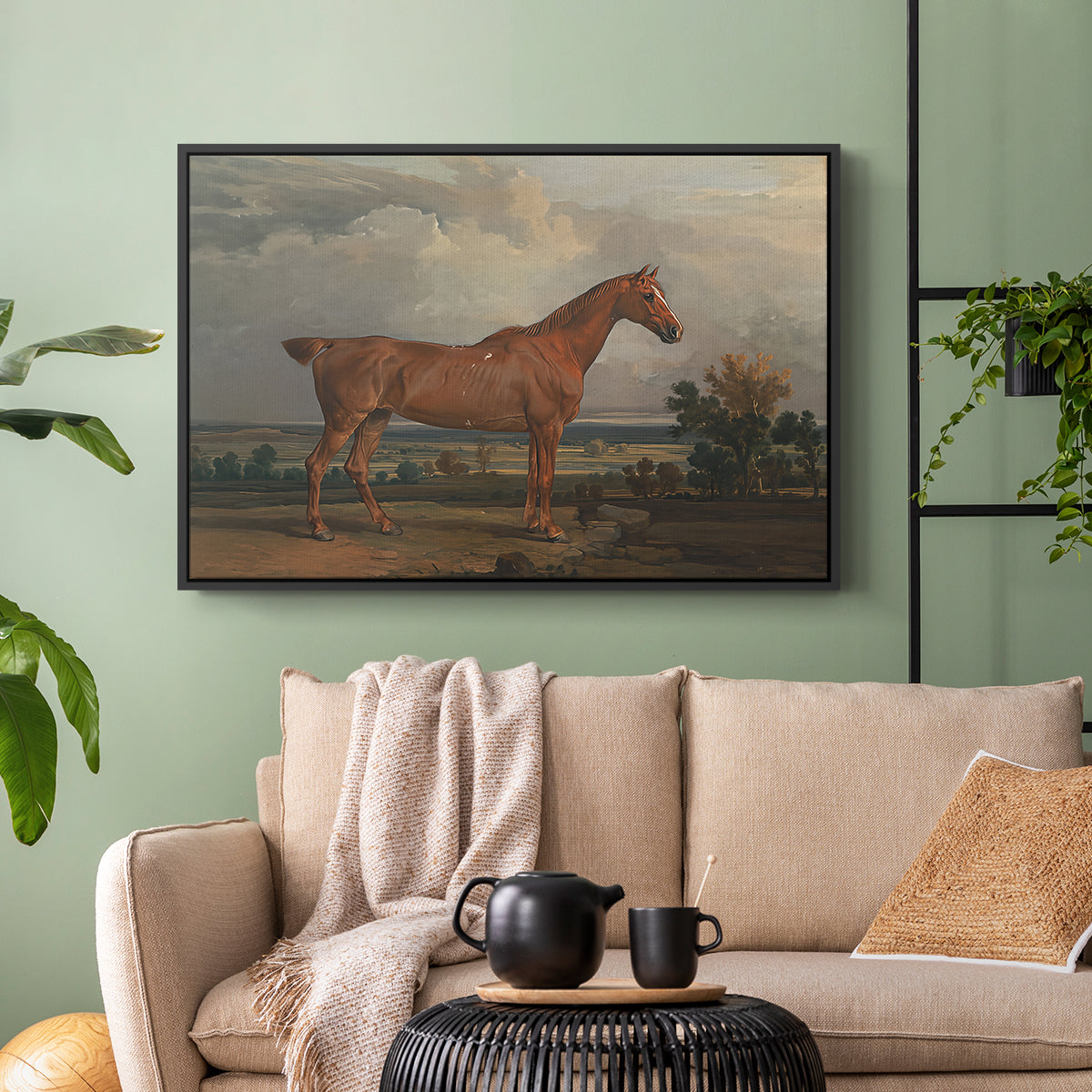 Hunter in a Landscape, 1810 - Floater Framed Canvas Print