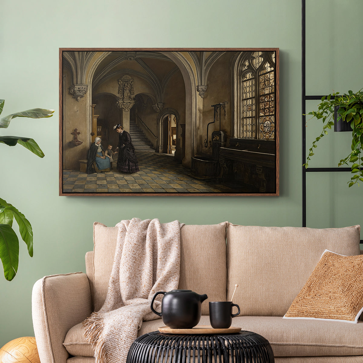 Interior of the Church of Saint Paul in Antwerp, c. 1865-1869 - Floater Framed Canvas Print