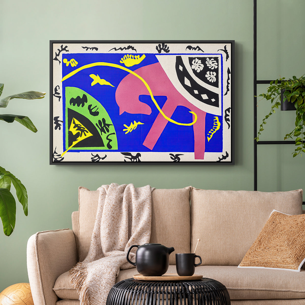 The Horse, the Rider and the Clown, from Jazz, 1947 - Floater Framed Canvas Print