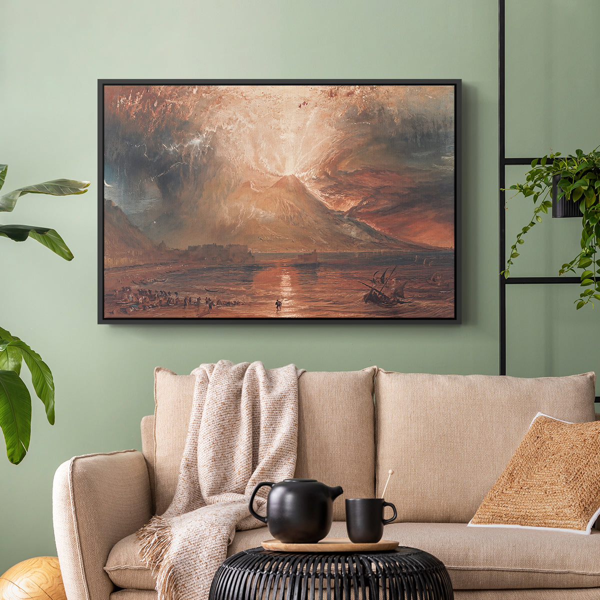 Vesuvius in Eruption, c. 1817 - Floater Framed Canvas Print