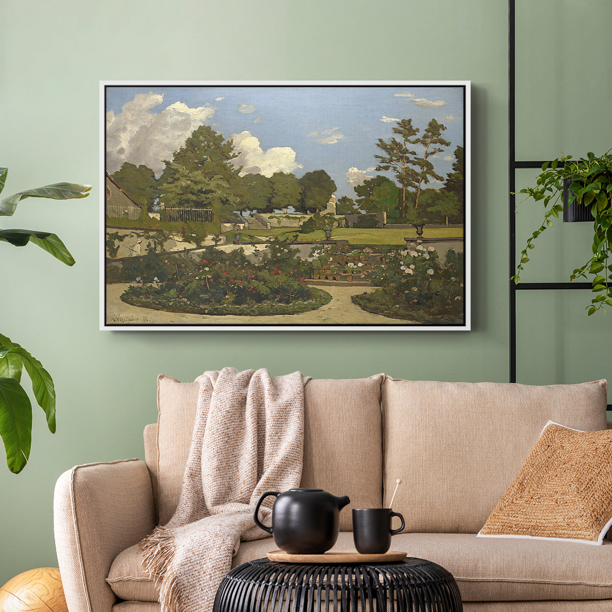 The Painter's Garden at Saint-Privé, 1886 - Floater Framed Canvas Print