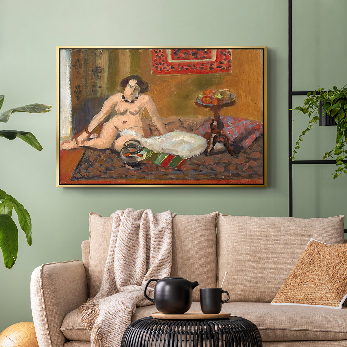 Nude with Goldfish (Nu aux poissons rouges), c. 1922 - Floater Framed Canvas Print