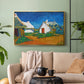 Three White Cottages at Saintes-Maries, 1888 - Floater Framed Canvas Print
