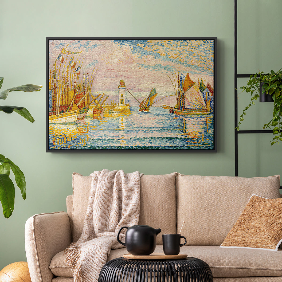 The Lighthouse at Groix, 1925 - Floater Framed Canvas Print
