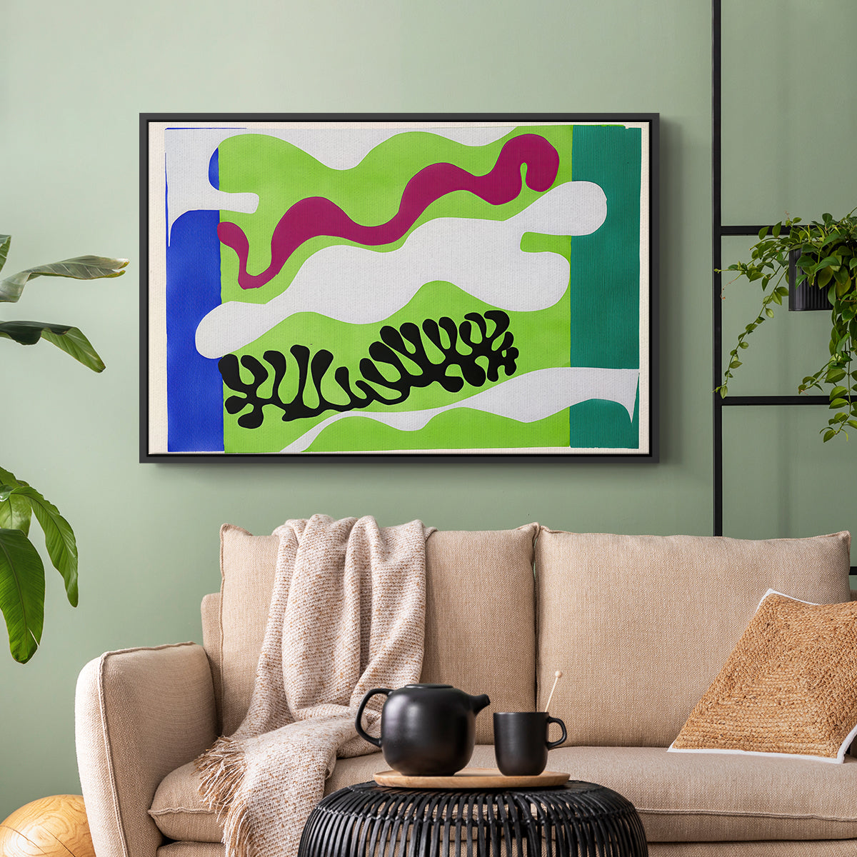 The Lagoon (Le lagon), from Jazz, 1947 - Floater Framed Canvas Print