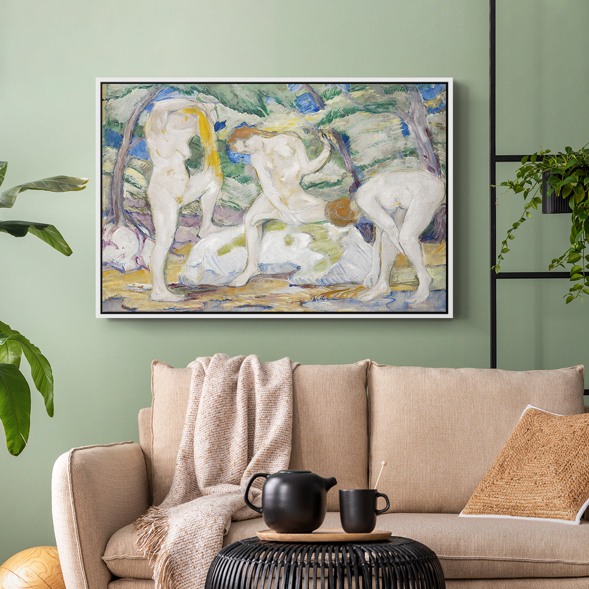 Bathing Women, 1910 - Floater Framed Canvas Print