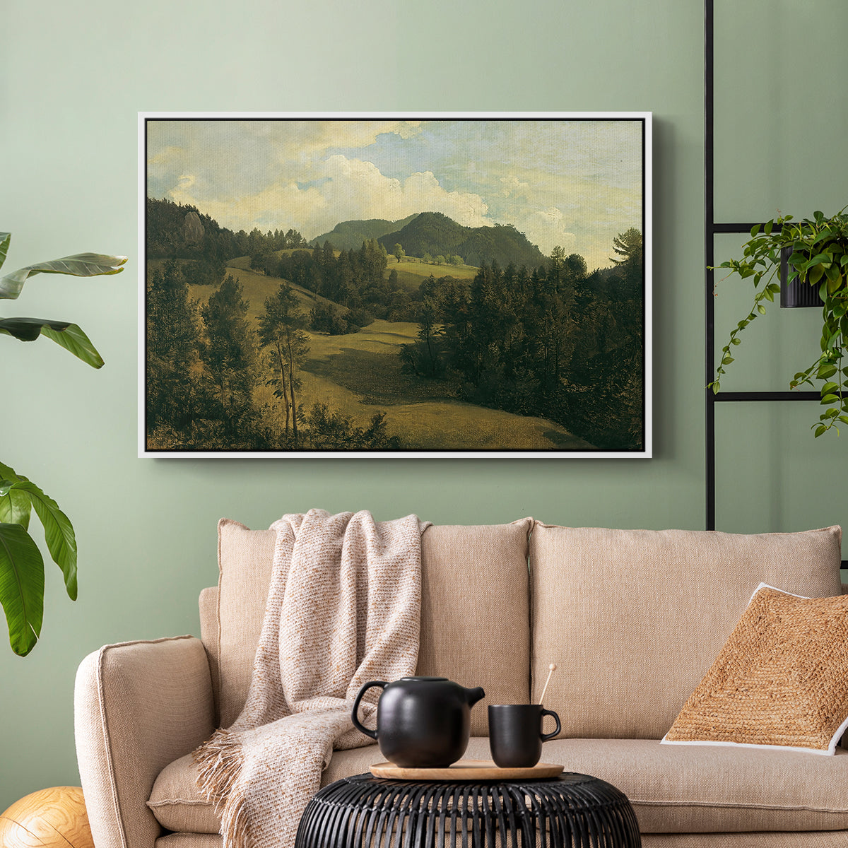 Landscape near Miesenbach, c. 1830 - Floater Framed Canvas Print