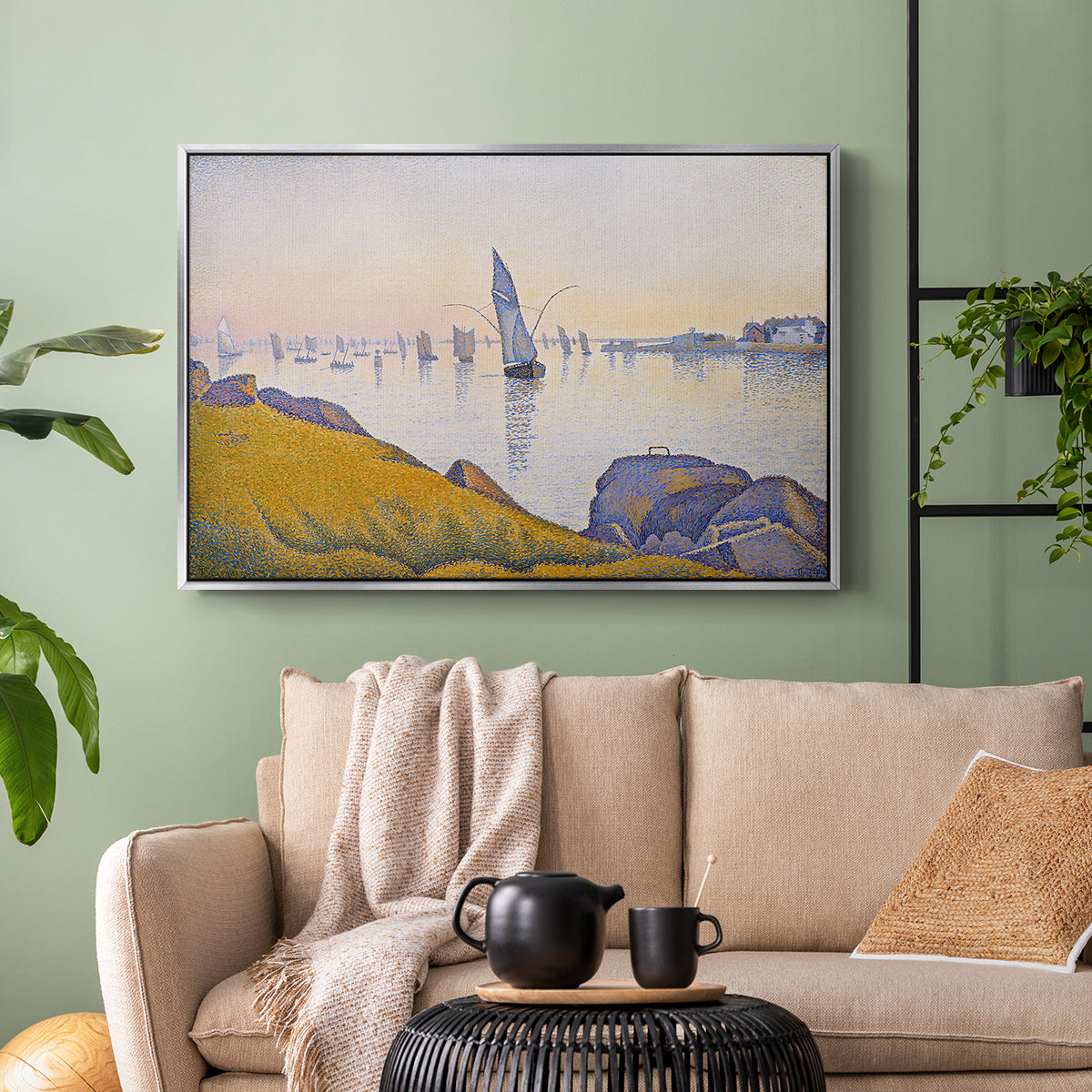 Evening Calm, Concarneau, Opus 220, 1891 - Floater Framed Canvas Print