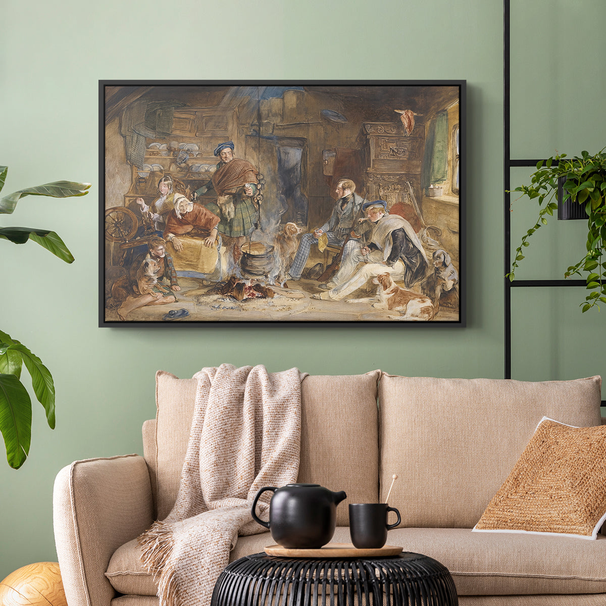 Highland Hospitality, 1832 - Floater Framed Canvas Print
